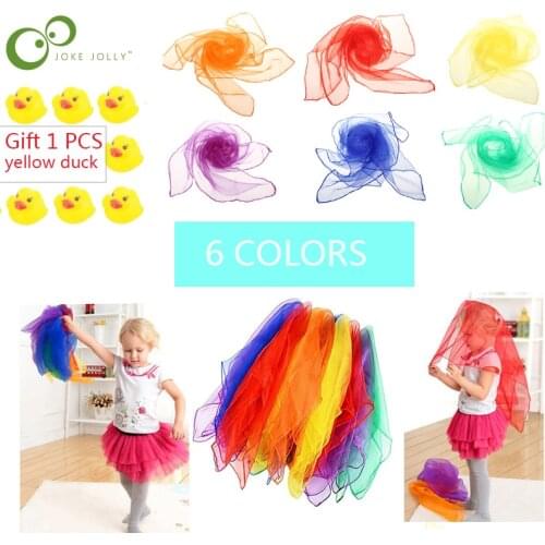 6 colors Gymnastics Scarves For Outdoor Game Toys Dancing And Juggling Towels Candy Colored Gym Towel Dance Gauze WYW