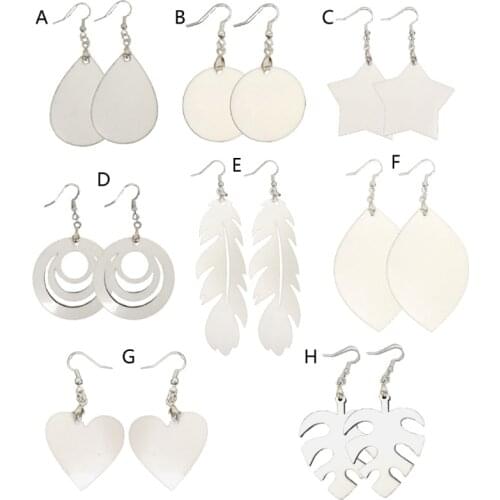 6 Pair Wood Sublimation Blanks Earring MDF Sublimation Printing Dangle Earrings A5KE