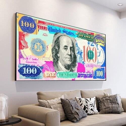 DDWW Pop Culture Money Style Gold Standar Modern Street Art Inspirational Wall Art Canvas Wall Picture for Home Decor