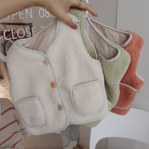 Childrens warm-keeping vest waistcoat autumn and winte girls vest fur vest kids