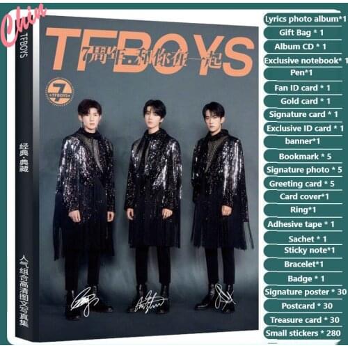TFBOYS Group 7th Anniversary Photobook Set Luxury Gift Box Birthday Present Poster Yi Yang Qianxi Wang Junkai Wang Yuan Around