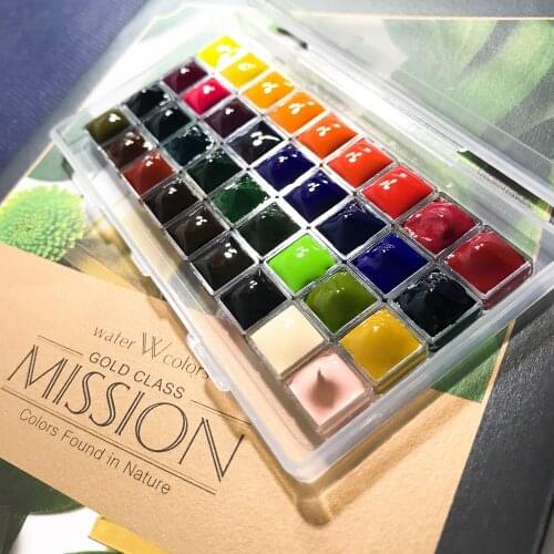 Korea Mijello Gold 34 Colors Dispensing Watercolor Master High Concentration Pure Golden Mission Natural Pigment Water Color