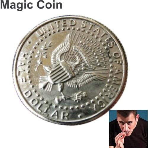 Hot Two Fold Bite Coin Dollars Magic CloseUp Bite Restored Illusion Coin For Magic Show Bitten Coin Coin And Bite Elegant