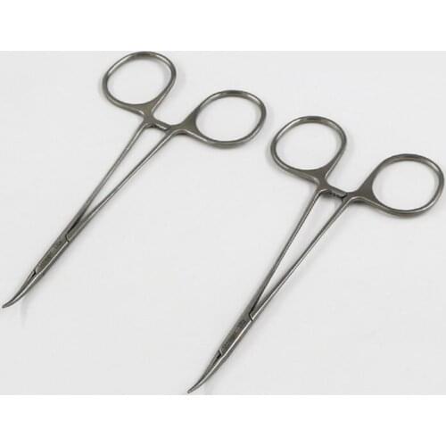 Microophthalmology Fine Hemostatic Forceps Microvascular Forceps Cosmetic Plastic Hemostatic Forceps 12.5cm Straight Curved Full