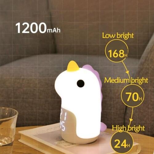 Multifunctional Smart Unicorn Alarm Clock Night Light Voice Control Silicone Creative Childrens Bedroom Night Lights