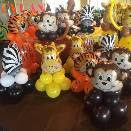CYUAN Jungle Animal Balloon Set Birthday Party Decorations Kids Zoo Safari Animal Balloons Jungle Party Decoration Supplies
