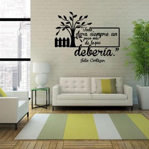 Spanish Quote Wall Decal Todo Dura Siempre Un Poco Mas De Lo Que Wall Decals For Living Room Bedroom Vinyl RU4001