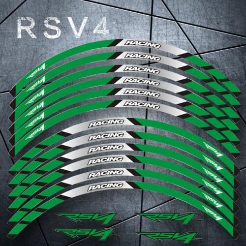 New 12 Pcs Fit Motorcycle Wheel Sticker stripe Reflective Decals Rim For Aprilia RSV4