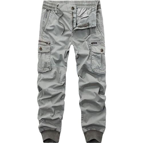 New 2021 Brand Casual Joggers Solid Color Pants Men Cotton Elastic Trousers Military Style Army Cargo Pants Mens Leggings 29-38