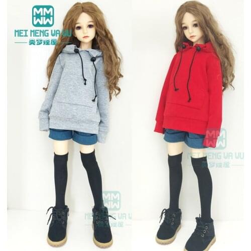 BJD doll clothes fist 1/3 BJD SD doll fashion greena casual sweatshirt and denim shorts