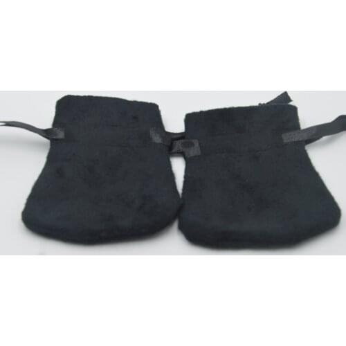 Wholesale 100pcs / lot black flannel bag For charm ring earring bag Women Original Europe DIY Jewelry Black Bags Outer Packaging