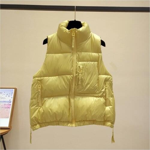 Autumn Winter Vest Women Waistcoat 2020 Female Sleeveless Vest Jacket bling Warm zipper Vest Coat Colete Feminino