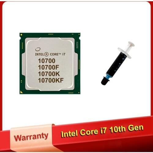 Processor Intel Core i7 10700 10700K CPU with Thermal Grease New i7 10th Generation CPU 10700F 10700KF with Thermal Paste DIY