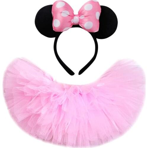 Pink Minnie Tutu Skirt for Toddler Baby Girls Fluffy Tutus for Birthday Party Child Tulle Skirts for Girl Kids Halloween Costume
