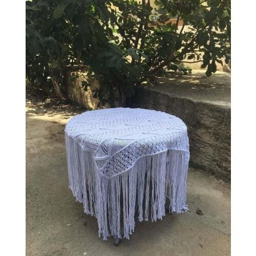 Hand woven banquet wedding table cloth table flag Nordic silver woven table Flag Tapestry table runner