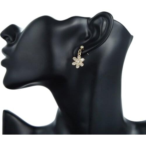 New Style Earrings, Feminine And Fresh Plum Earrings, Simple And Fashionable Wild Inlaid AAA Zircon Flower Earrings