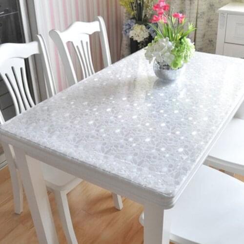 HAZY Ttransparent PVC Tablecloth Waterproof Oil-proof Coffee Table Mat Protector Desk Pad Dining Table Cover for Kitchen