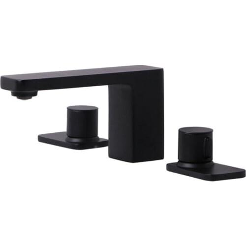 New Arrival Matte Black /Chrome Bathroom Basin Faucet 8inch Widespread Lavatory Mixer Tap Brass Material Three Hole Sink tap