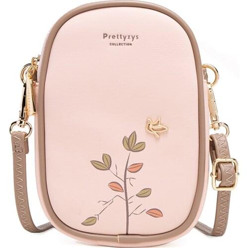 New Fashion Floral Design Women Shoulder Bags Double Zippers Messenger Bag Small Phone Purse Lady Simple Crossbody Bags Flap