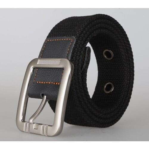 TJ-TianJun Pin Buckle Casual Canvas Belt Fashion Men cloth Leather Girdle real leather bag side Pants Belt outdoor Waistband