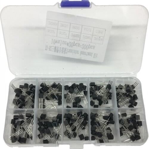 TO-92 Transistors Box Pack kit 10 value 200 Pcs Transistor BC337 BC327 2N2222 2N2907 2N3904 2N3906 S8050 S8550 A1015 C1815 PNP