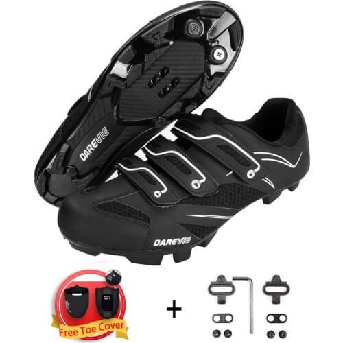 DAREVIE MTB Cycling Shoes 2021 Newest Self Lock Cycling Shoes MTB Pro High Quality SPD Cleats Gloves Set Breathable Bike Sneaker
