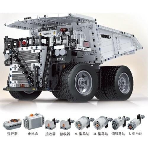 High-Tech Series 7119 7120 7121 RC Excavating Machinery Car Crawler tractor Truck Model Building Blocks Bricks Toys Kid Gift