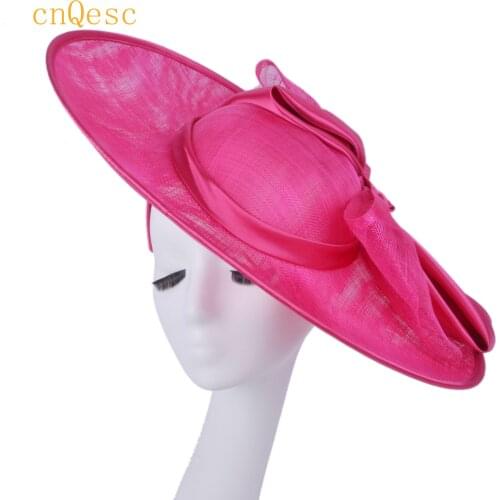 Hot pink large Saucer sinamay hat