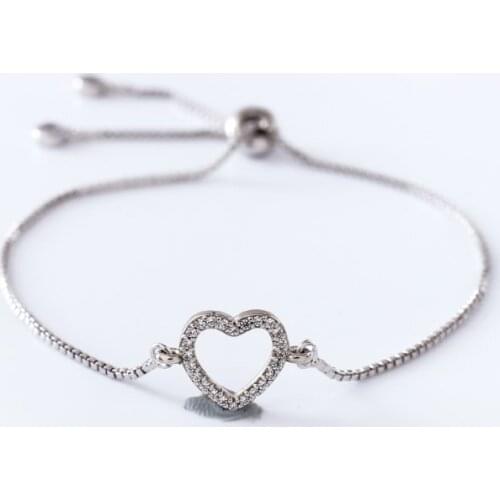 Gold silver Chain micro pave cz Zircon Cubic Zirconia bracelet rope adjusted Macrame Bangle yfh3 heart Fashion Jewelry