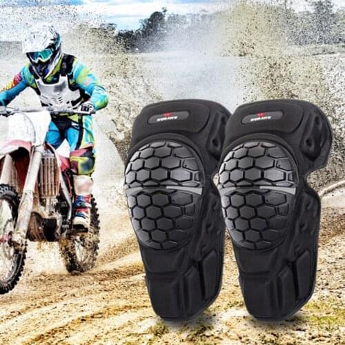 1 Pair Pro Knee/Shin Guard - Motorcycle Motocross Bike Sport Knee Pads - One Size fits Most (Black)