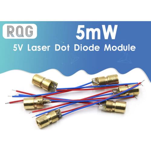 10PCS 5V 650nm 5mW Adjustable Laser Dot Diode Module Red Sight Copper Head Mini Laser Pointer