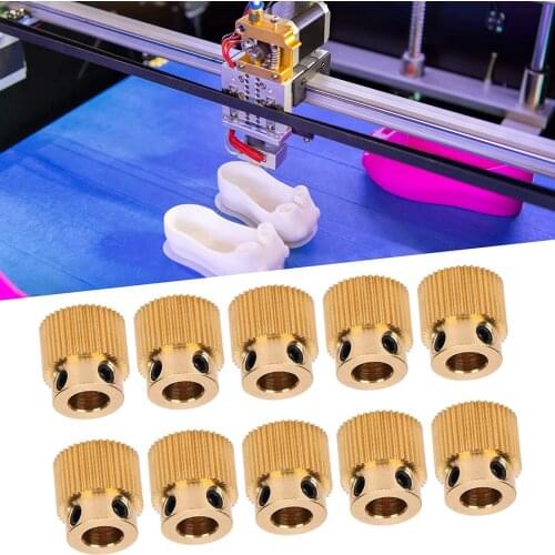 10PCS MK8 Extrusion Gear 40 Tooth Teeth Brass Drive Gear Feeding Gear Wheel for 3D Printer Extruder