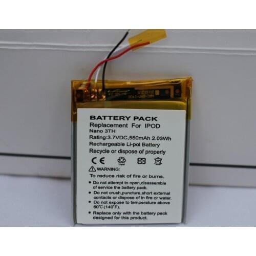 2pcs/lot battery For Nano3 Battery Replacement 3.7V Li-ion Replacement Battery