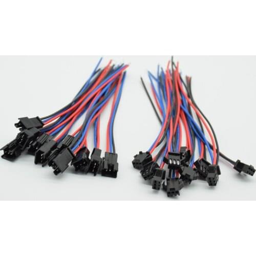 20sets 20Male & 20female 3pins 15cm Long Male & female jst Connector Wire cable pigtail Plug