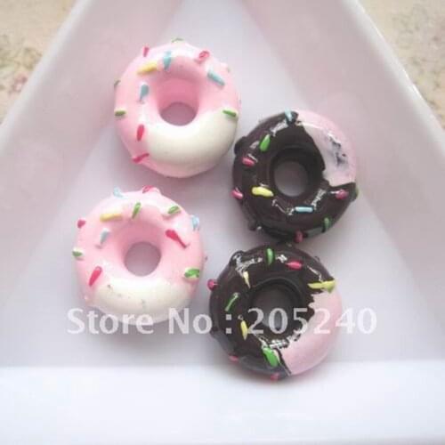 20pcs Hot Sale Kawaii Flat Back Resin Donut Accessory For DIY Phone,Note Book Decoration