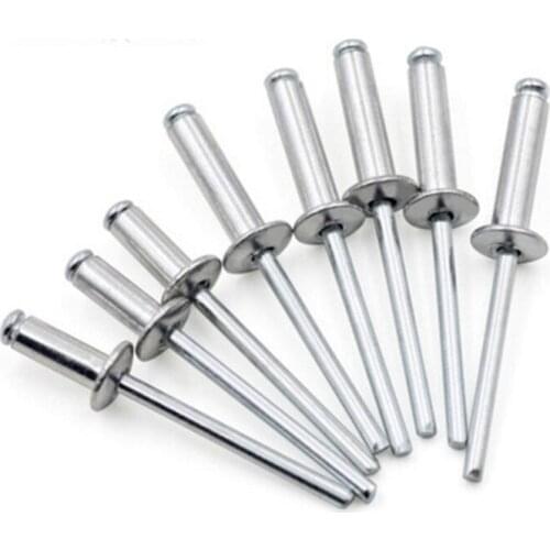 200PCS Free shipping M3.2 M4 aluminum self-plugging rivet Blind Rivets Fold Type size Decorative rivet M3.2*11mm M4*10mm