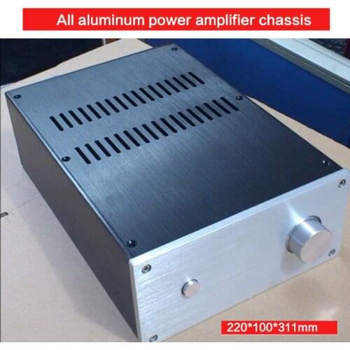 220*100*311mm All-aluminum Power Amplifier Chassis DIY JC2210 Amplifier Case Amp Shell Power Supply Box Audio Enclosure
