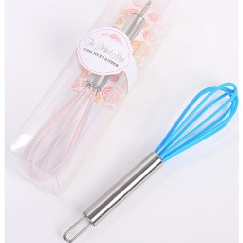 50pcs/lot Stainless steel Egg Beater Silicone Egg Beaters Hand Egg Mixer Cooking Foamer Wisk Cook For Wedding party gift