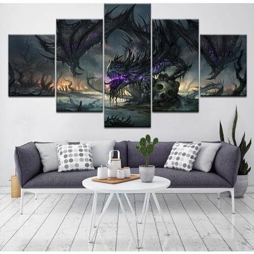 Diamond Painting 5 Pieces Dark Dragon Diamond embroidery 5d diy diamond mosaic diamond paint full round A964