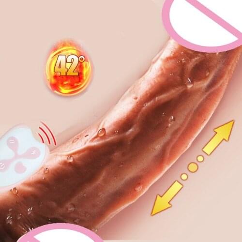 Wireless Remote Control Heating Telescopic Dildo Female Masturbation Device Adult Products Sex Toys rubber Penis Vibrators