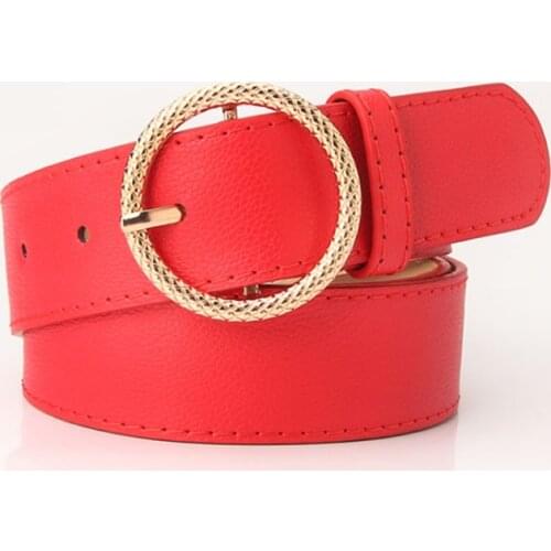 CKMN Brand Ladies Luxury Fashion Belt Womens Alloy Ring Buckle Leather Belts Retro Jeans Dress Accessories
