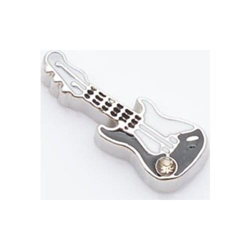 Black guitar, Floating charms,Fit floating charm lockets, FC0074