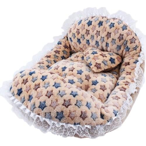 Hot Sale Small Medium Sized Soft Dog House Star Cotton Bed Striped Pet Cat Dog Bed Pet Products Pet Nest Sleeping lanket