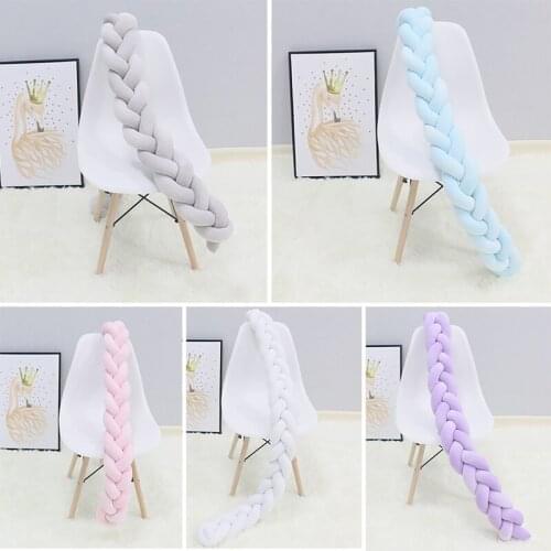 Baby Bumper Long Knot Ball Pillow Cushion Baby Calm Sleep Stuffed Crib Cushion Bed Bumper 2m Room Decor