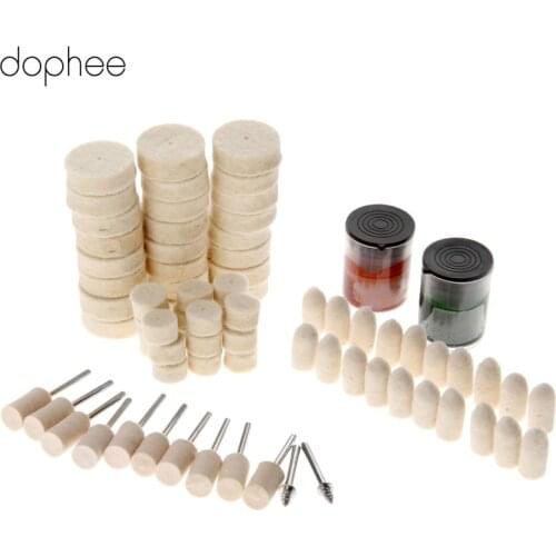 Dophee 76Pcs Dremel Accessories Abrasive Soft Felt Buffing Burr Polishing Pad Polishing Wheels Brushes Kit for Drill Rotary Tool