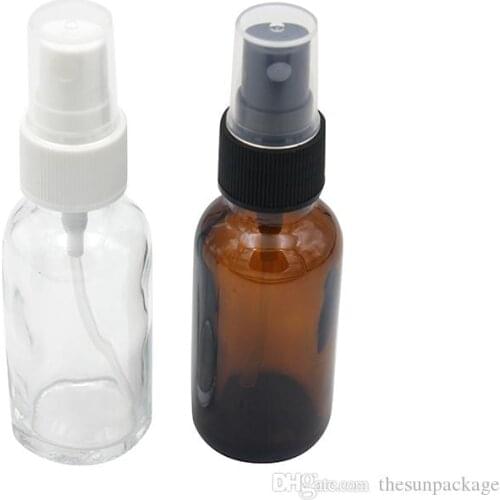 15ml 30ml Amber Glass Spray Bottle Wholesale Glass Essential Oil Perfume Bottle With Black Or White Cap