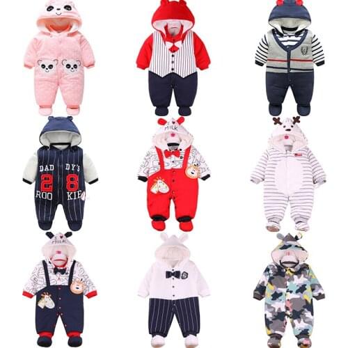 Winter Clothes Cotton Clothes Baby Girls Autumn 2021 Cute Long-Sleeved Newborn Clothes Baby Onesies Boy Onesies Baby Clothes