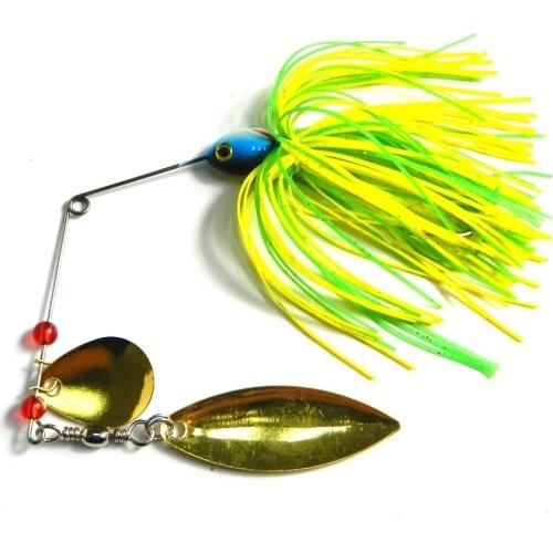 Metal sequins lure 1pcs/lot wobblers sinking Fishing Lure Spinnerbait 17g Colorado Willow Blades Flash Chartreuse