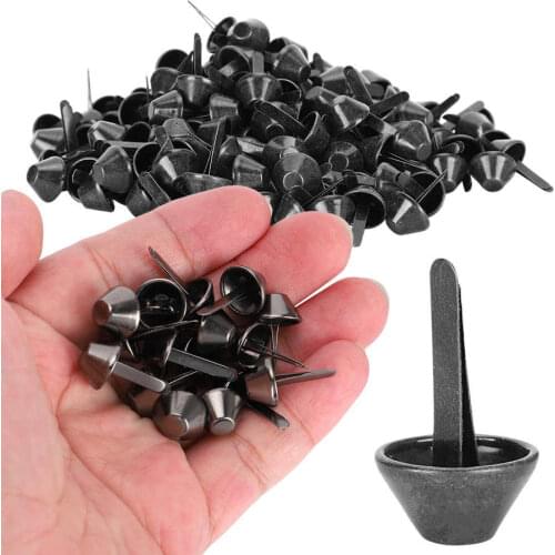 200Pcs 12mm Metal Feet Rivet Handbag Craft Accessories Black DIY Leather Luggage Bags Flat Feet Studs Feet Studs For Bag Shoes