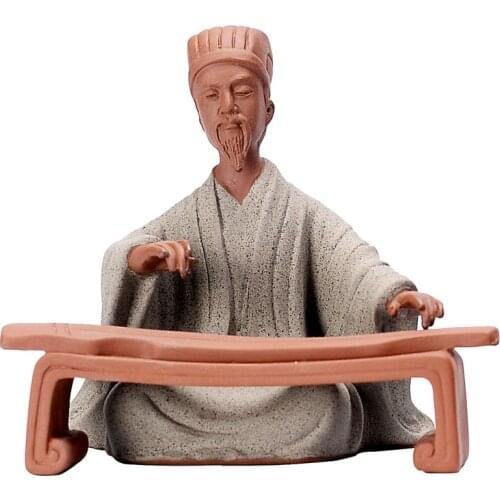 Micro Landscape Decoration Chinese Zen Historical Figures Poetry and Painting Ceramic Garden Pot Bonsai Gardening Accessories
